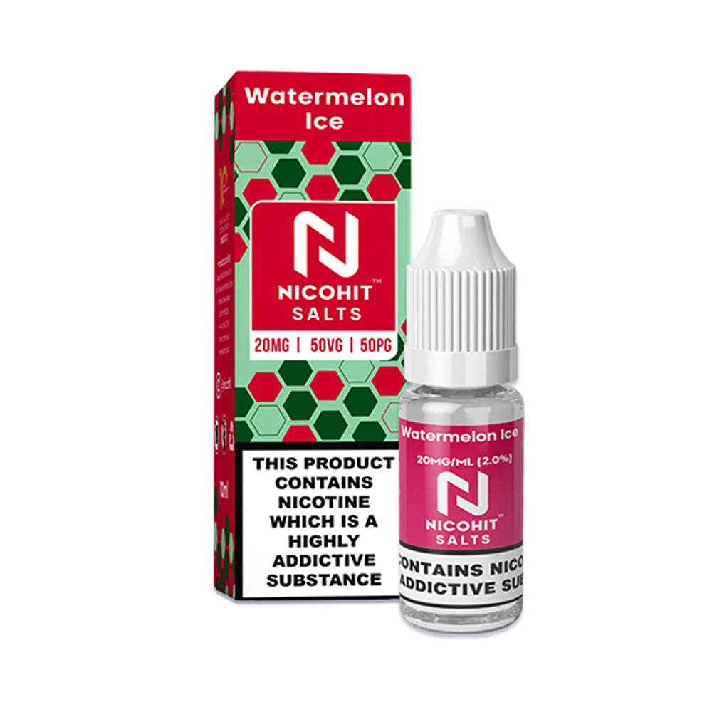 Watermelon Ice 10ml Nicsalt E Liquid By Nicohit Salts - 10mg